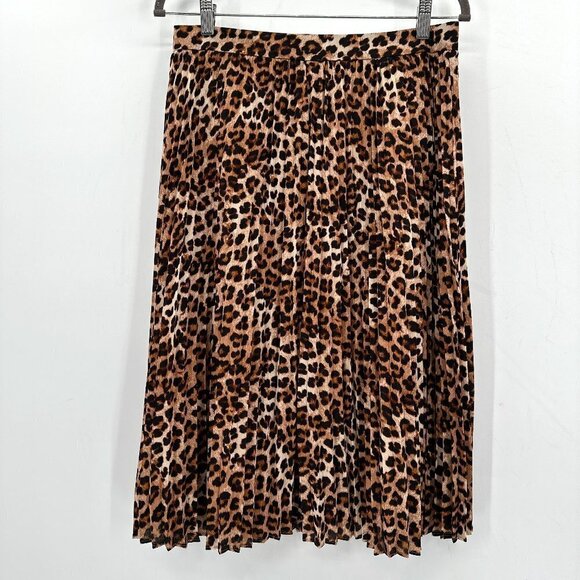 Ann Taylor Dresses & Skirts - Ann Taylor Leopard Print Pleated Animal Lined Classic Capsule 6 Midi Skirt NEW